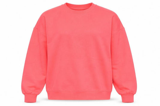 Front view of Dunnes women’s pink polyester pullover sweatshirt, size M, pullover