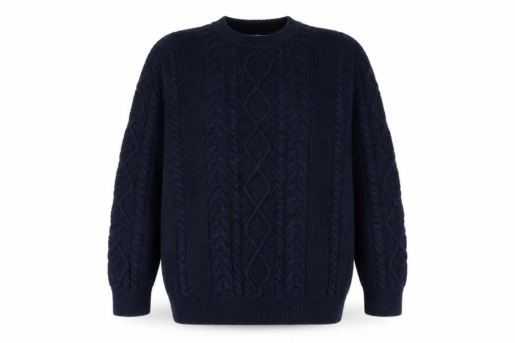 Code Collection Mens Blue Round Neck Polyester Pullover Jumper Size M
