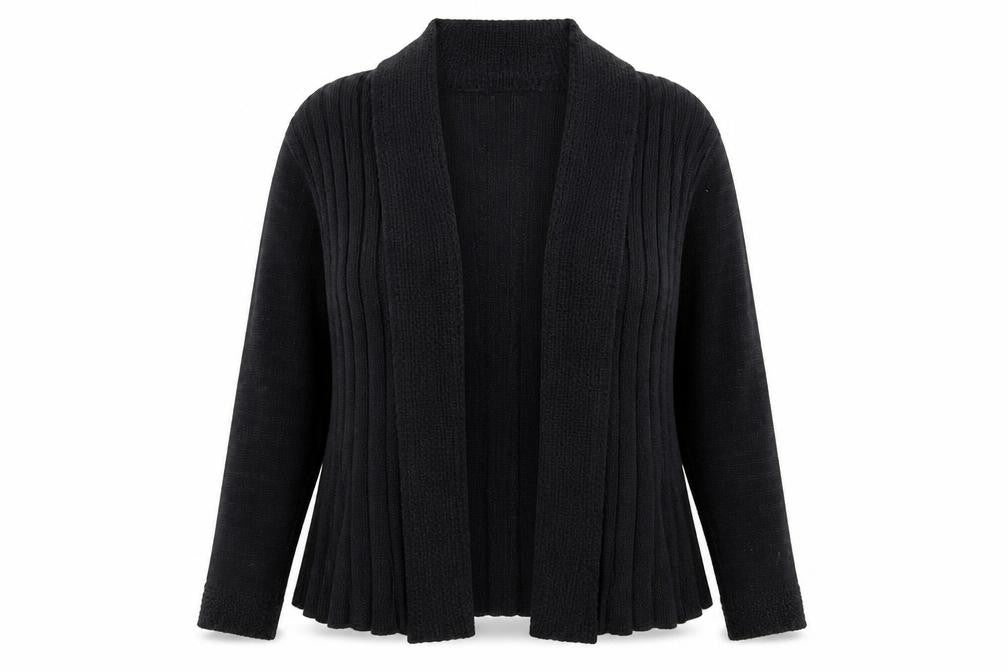 Glimpse Womens Black V-Neck Acrylic Cardigan Jumper Size M