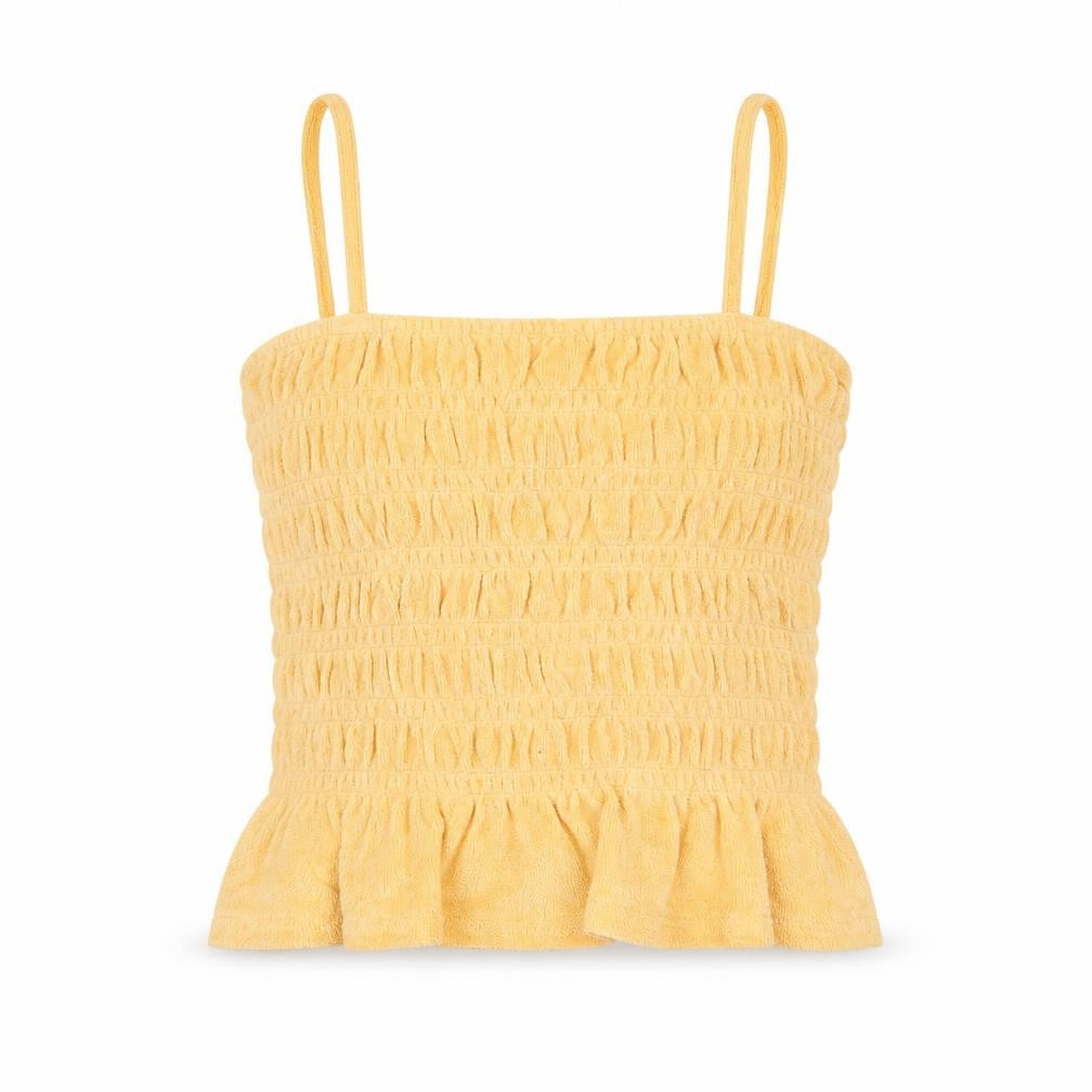 Front view of H&M women’s orange cotton camisole tank, size S, square neck