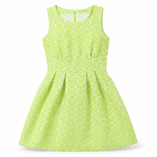 Darling Womens Green Geometric Polyester Fit & Flare Size XS Boat Neck Zip
