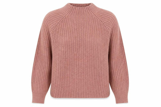 Front view of Boohoo women’s pink high neck polyester jumper, size M
