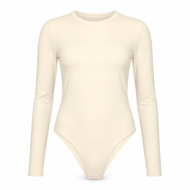 Primark Womens Ivory Cotton Bodysuit One-Piece Size S Snap