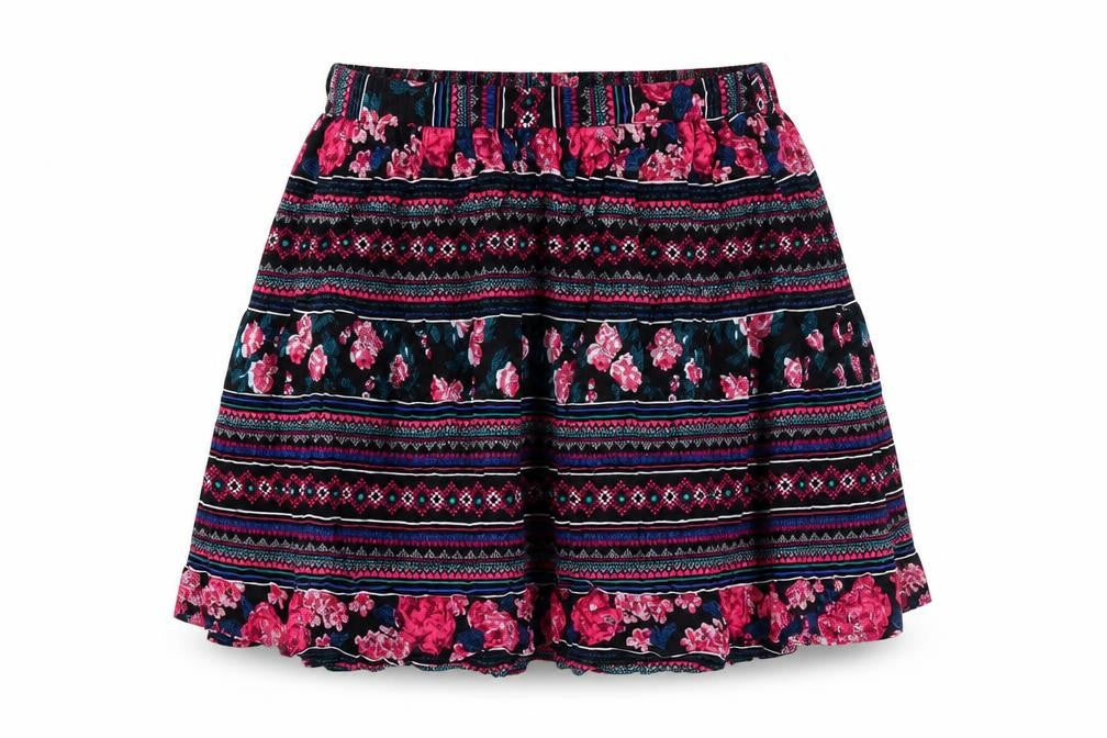 New Look Womens Multicoloured Geometric Viscose Flare Skirt Size 8