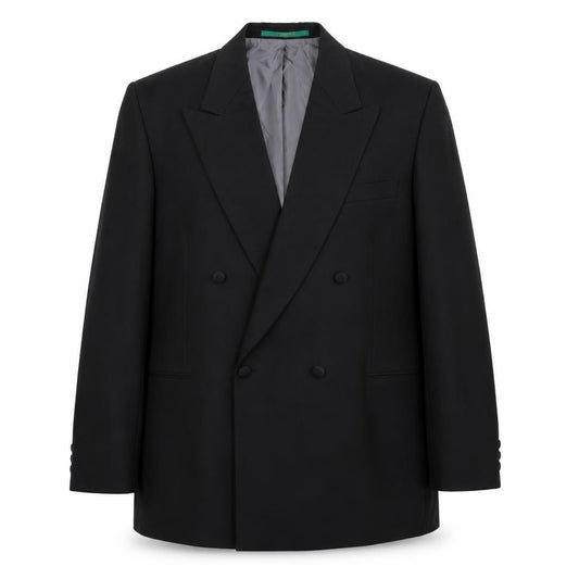 Front view of C&A men’s black polyester jacket suit jacket, size 44