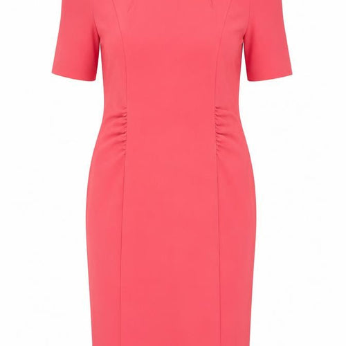 APANAGE Womens Pink Polyester Pencil Dress Size 14 Round Neck Zip