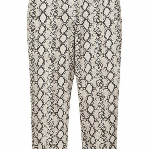 Dorothy Perkins Womens Beige Animal Print Polyester Chino Trousers Size 12 L27 in Regular Button - Snake pattern