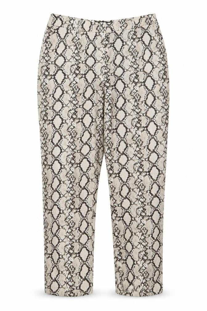 Dorothy Perkins Womens Beige Animal Print Polyester Chino Trousers Size 12 L27 in Regular Button - Snake pattern