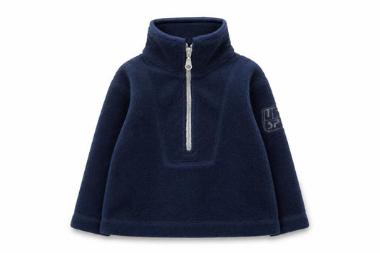 Front view of Adams boys’ blue basic jacket jacket, size 9-12, months zip