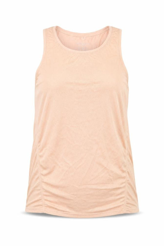 Front view of Primark women’s pink polyester basic tank, size S, scoop neck pullover