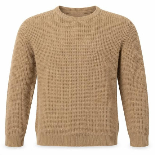 Brave Soul Mens Brown Round Neck Acrylic Pullover Jumper Size M