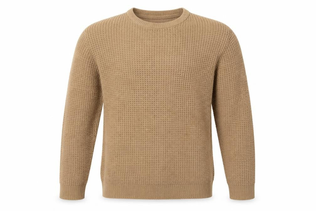 Brave Soul Mens Brown Round Neck Acrylic Pullover Jumper Size M
