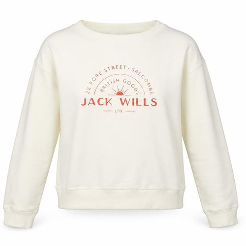 Jack Wills Womens White Cotton Pullover Sweatshirt Size 6 Pullover