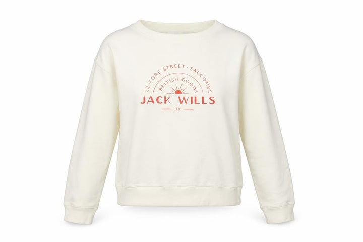 Jack Wills Womens White Cotton Pullover Sweatshirt Size 6 Pullover