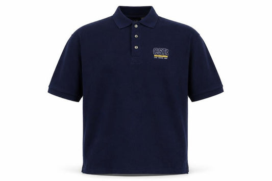 Front view of CH Classic men’s multicoloured 100% cotton polo, size XL, collared button - logo print, 2xl