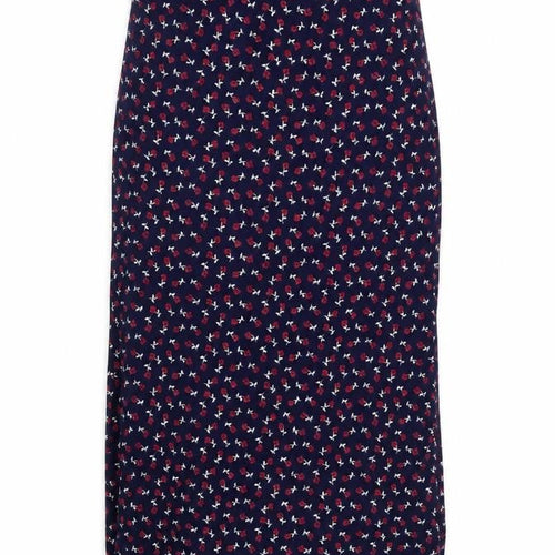Chemistry Womens Blue Floral Polyester Straight & Pencil Skirt Size S