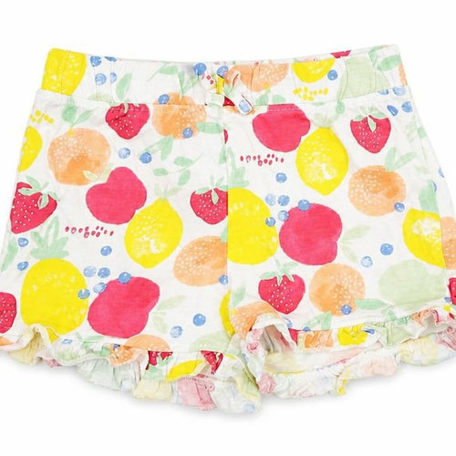 Primark Girls White Geometric Cotton Cropped Trousers Size 24 Months Pullover - Fruit/Shorts