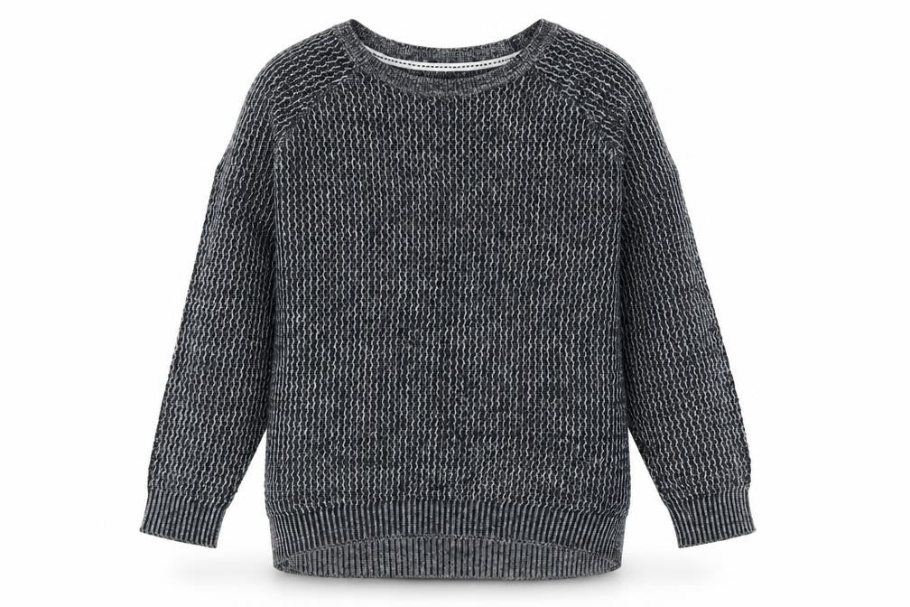 Front view of Papaya women’s blue round neck cotton jumper, size M