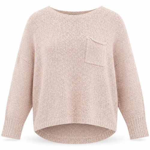 Select Womens Pink Boat Neck Acrylic Pullover Jumper Size 12 - Pocket Detail