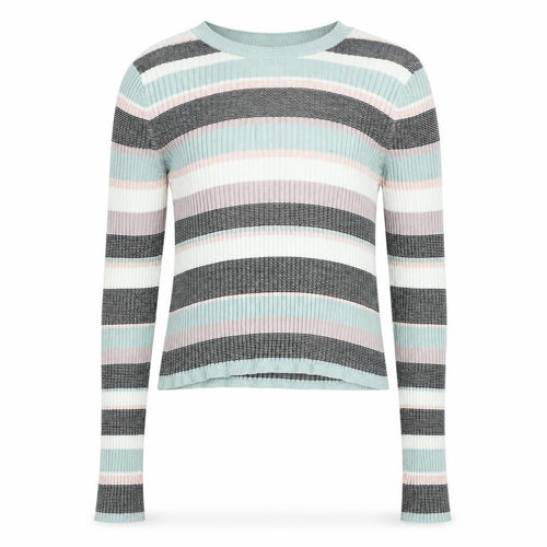 New Look Girls Multicoloured Round Neck Striped Viscose Pullover Jumper Size 12-13 Years