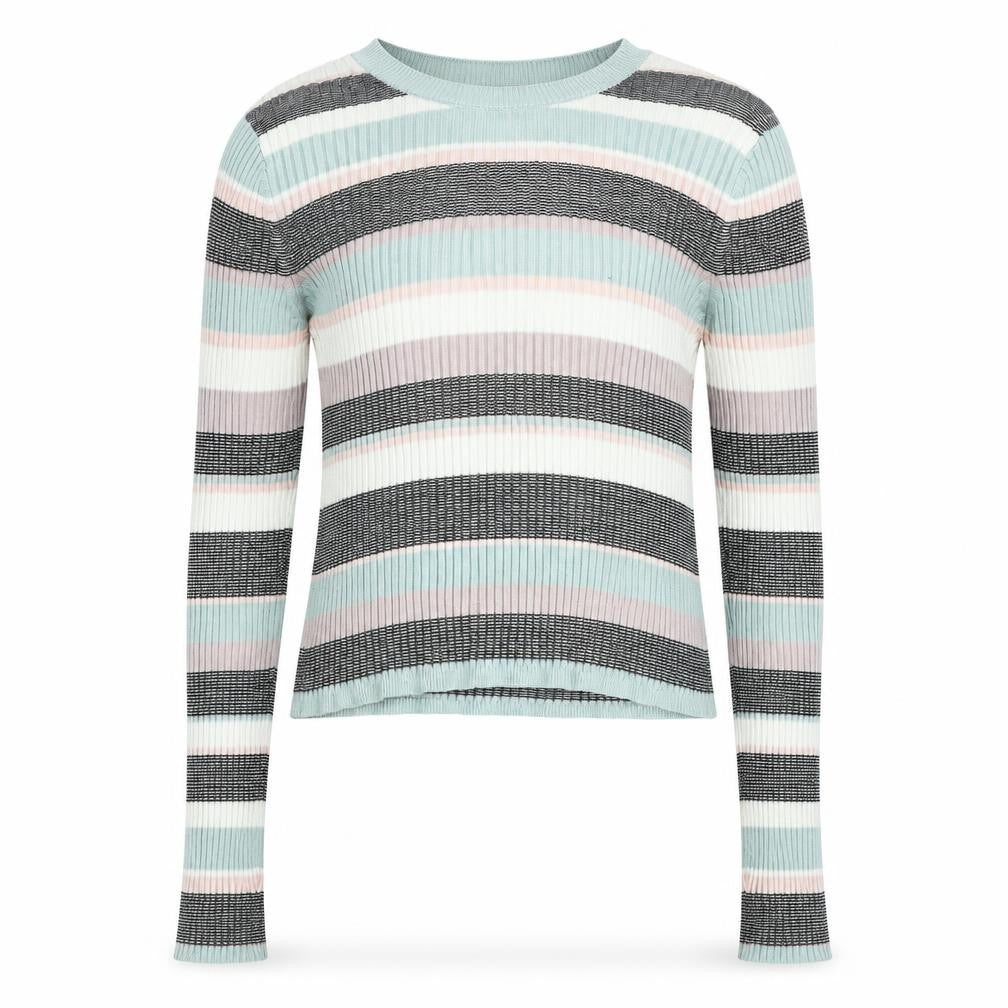 New Look Girls Multicoloured Round Neck Striped Viscose Pullover Jumper Size 12-13 Years