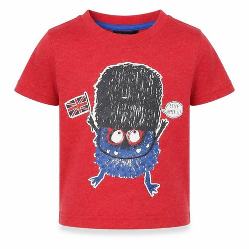 George Baby Red Cotton Pullover T-Shirt Size 18-24 Months Crew Neck Pullover - London Monster