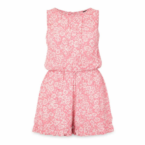 New Look Womens Pink Floral Viscose Playsuit One-Piece Size 8 Button