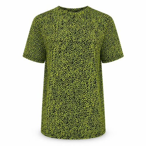 Motel Womens Yellow Animal Print Cotton T-Shirt Dress Size XS Round Neck Pullover