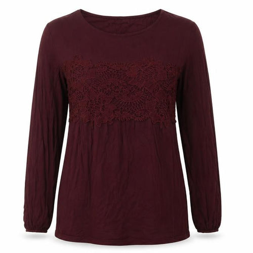 Marks and Spencer Womens Red Round Neck Geometric Modal Pullover Jumper Size 12 - Lace Detail