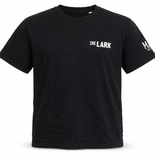 The Lark Mens Black Cotton T-Shirt Size M Round Neck