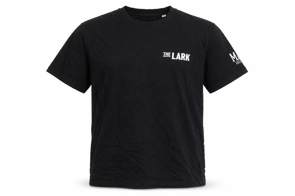 The Lark Mens Black Cotton T-Shirt Size M Round Neck