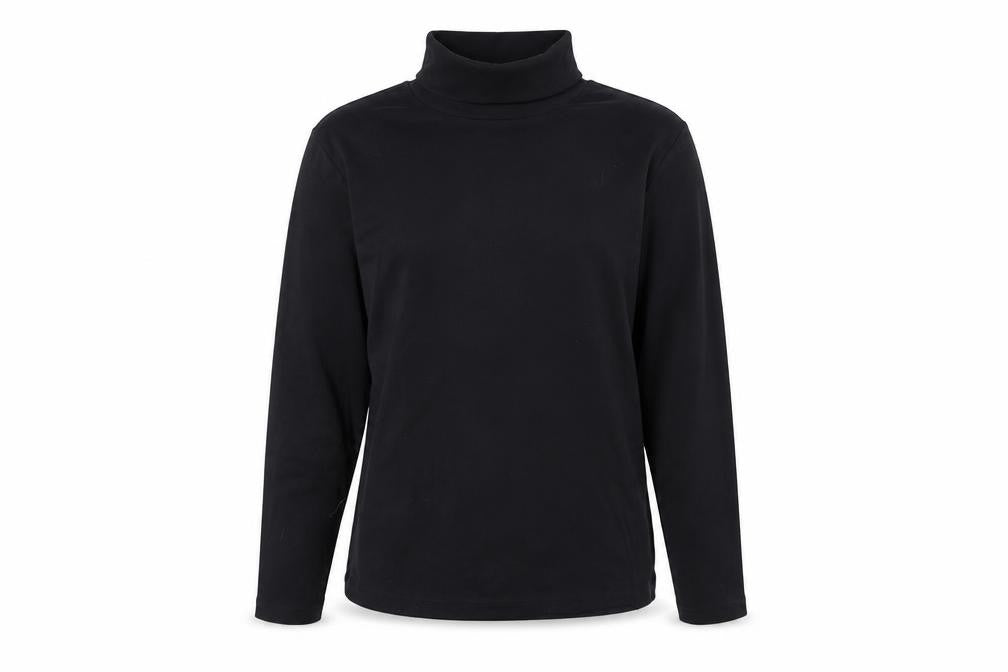 Preworn Womens Black Polyester Jersey T-Shirt Size M High Neck