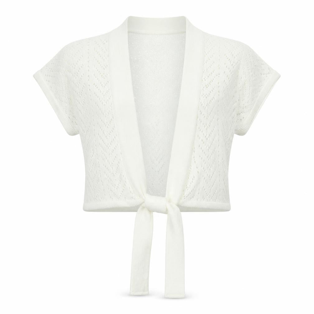 Select Womens White V-Neck Acrylic Cardigan Jumper Size XL