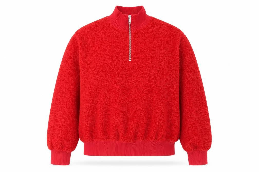 Topshop Womens Red Polyester Pullover Sweatshirt Size 6 Zip - Cropped