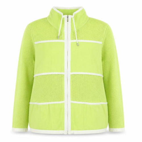 Chicos Womens Green High Neck 100% Cotton Full Zip Jumper Size M