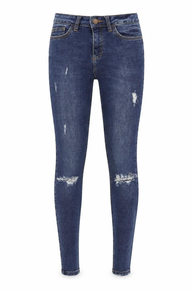 Denim & Co. Womens Blue Cotton Skinny Jeans Size 8 L28 in Regular Button