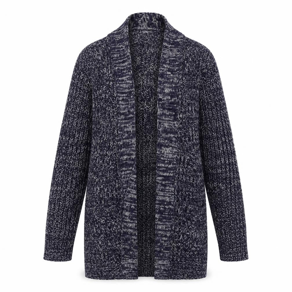 Papaya Womens Blue Collared Acrylic Cardigan Jumper Size S