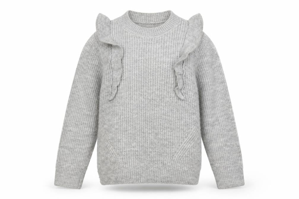 Front view of George women’s grey mock neck acrylic jumper, size XS