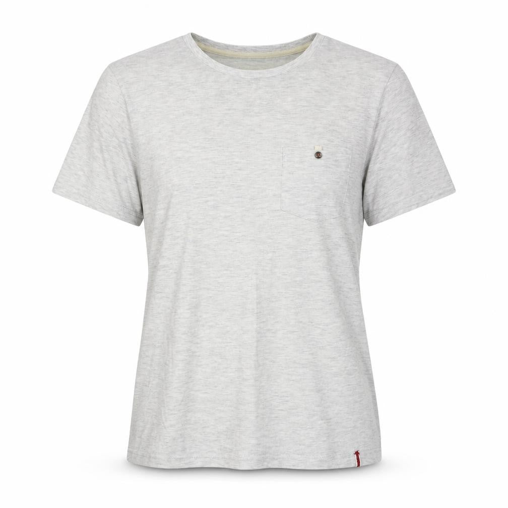 Front view of 72 Lord St women’s grey cotton basic t-shirt, size M, round neck