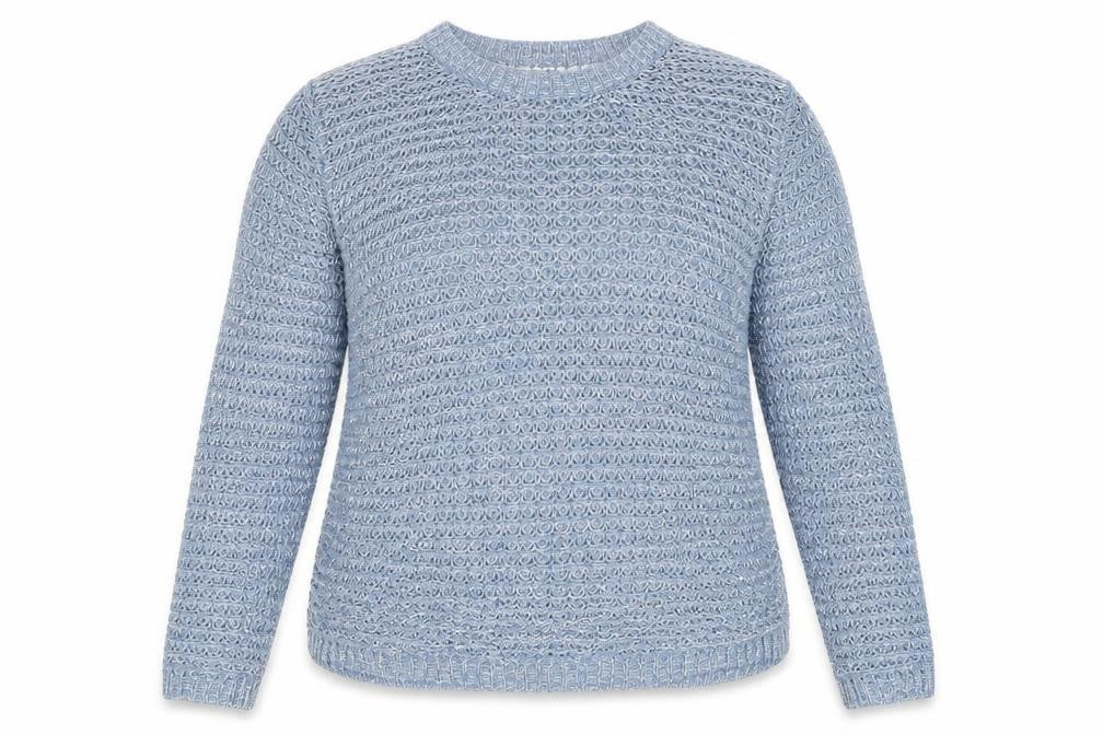 Dorothy Perkins Womens Blue Round Neck Acrylic Wrap Jumper Size 14