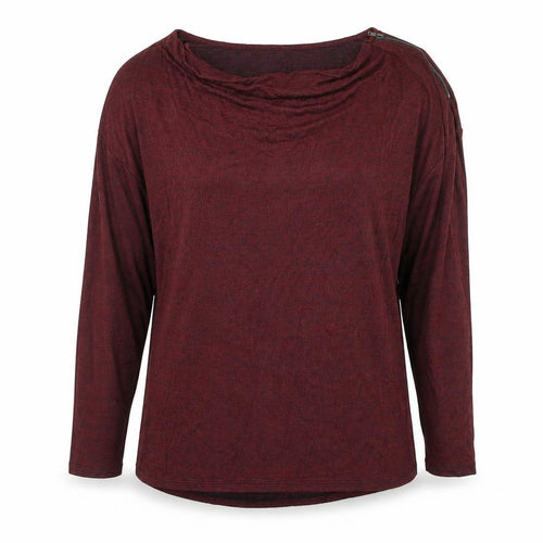 F&F Womens Red Cowl Neck Viscose Pullover Jumper Size 12 - Zip Detail