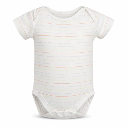 Nutmeg Baby White Striped Cotton Babygrow One-Piece Size 3-6 Months Snap