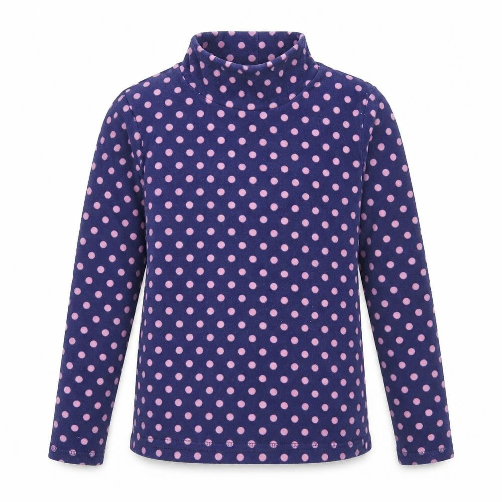 Uniqlo Girls Blue Polka Dot Polyester Basic T-Shirt Size 12 Years High Neck Pullover