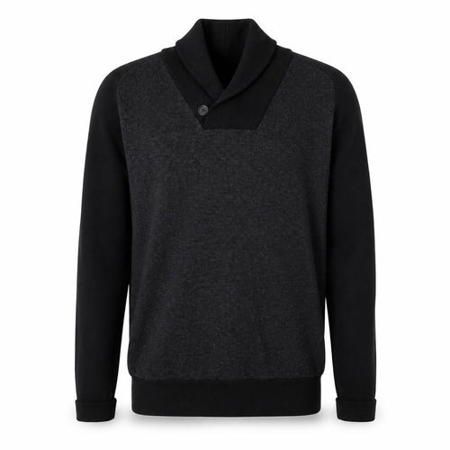 NEXT Mens Black Round Neck Cotton Henley Jumper Size M