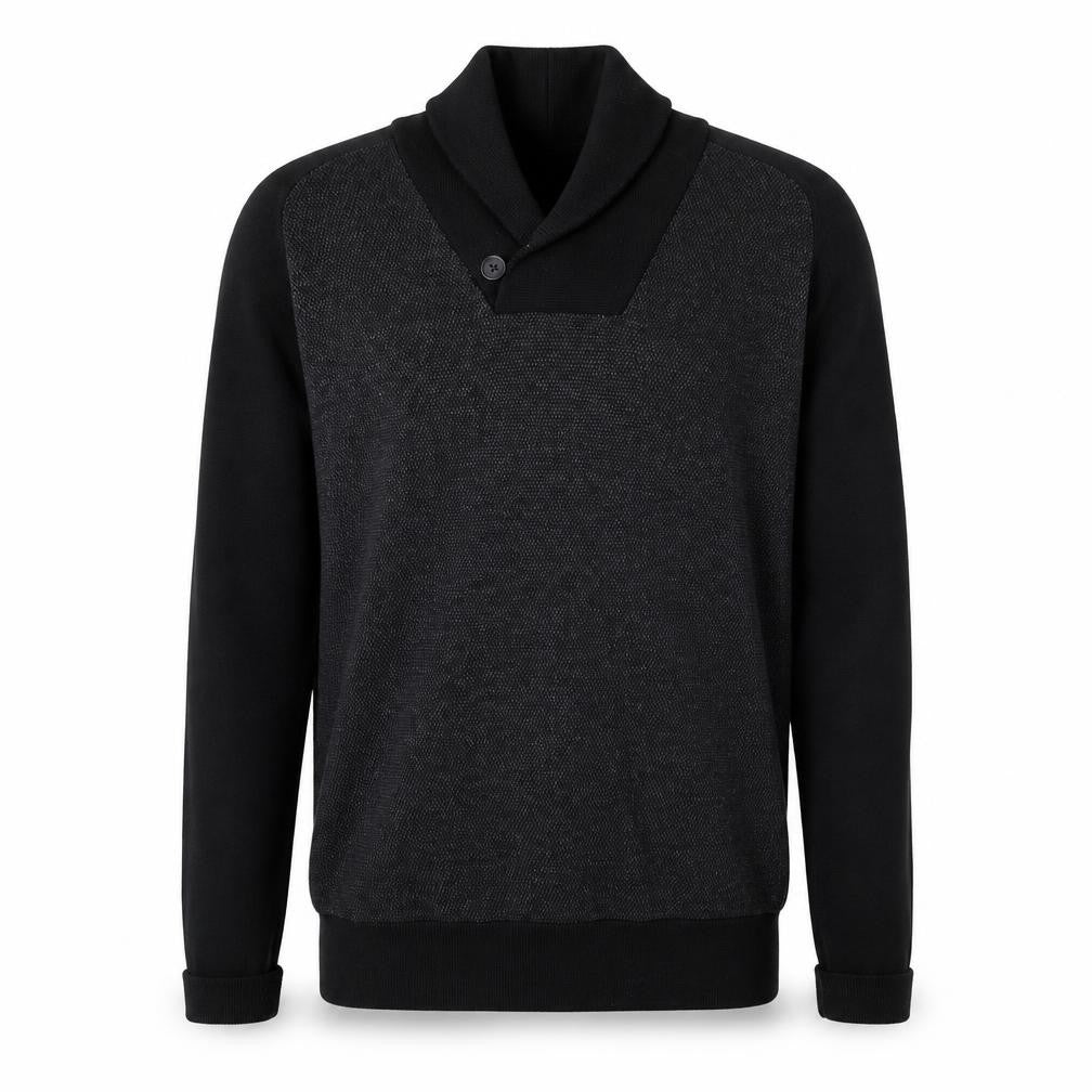 NEXT Mens Black Round Neck Cotton Henley Jumper Size M