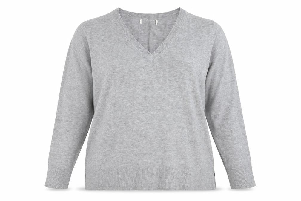 Primark Womens Grey V-Neck Polyester Pullover Jumper Size XL