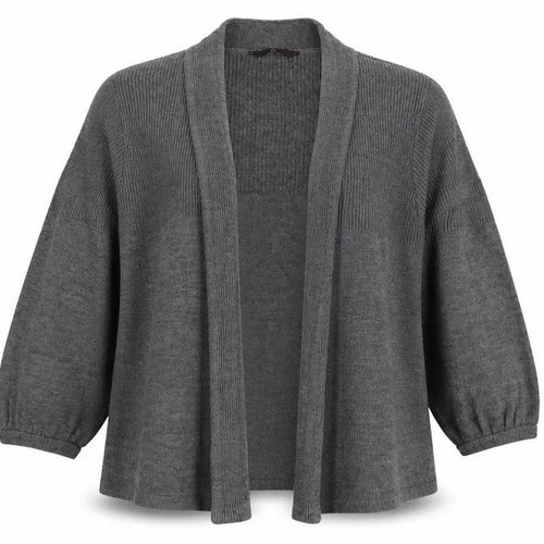 Evans Womens Grey V-Neck Acrylic Cardigan Jumper Size M
