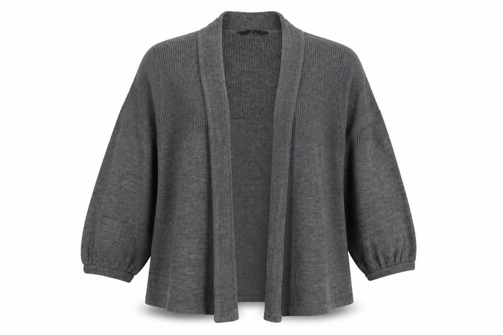 Evans Womens Grey V-Neck Acrylic Cardigan Jumper Size M
