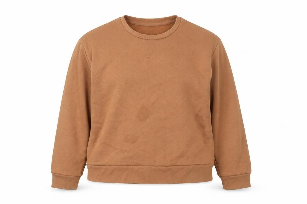 Front view of Primark women’s brown cotton pullover sweatshirt, size XS, pullover
