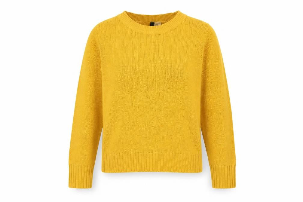 Divided by H&M Womens Yellow Round Neck Acrylic Pullover Jumper Size XS